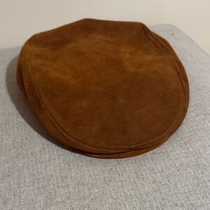 Vintage Brown Suede Flat Cap